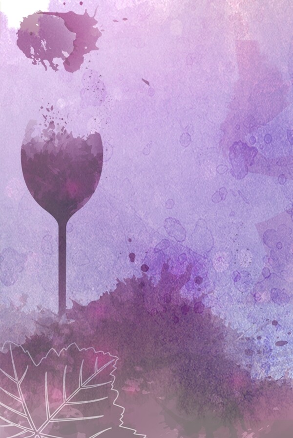紫色典雅红酒文艺海报