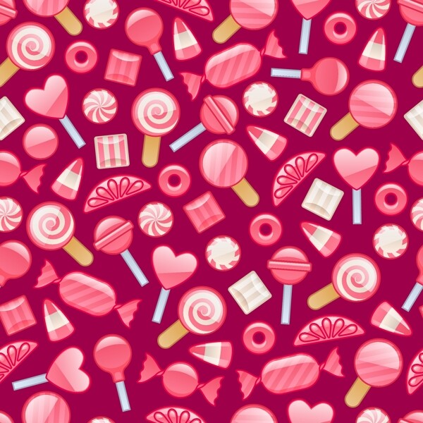 粉色糖果无缝背景矢量素材