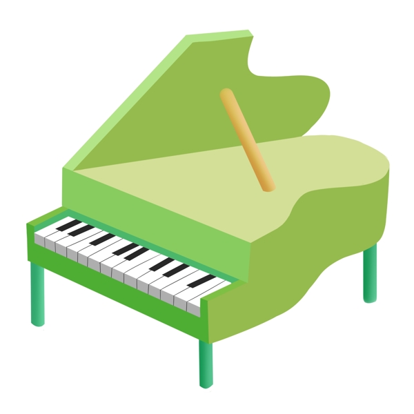 一架鲜绿色钢琴