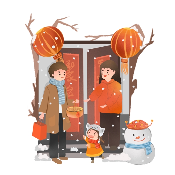 新年團(tuán)圓商用插畫可商用