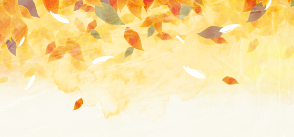 手绘彩色树叶背景