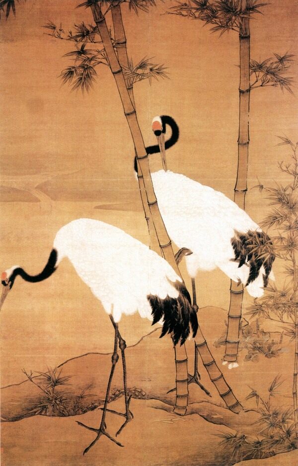 雙鶴竹圖圖片