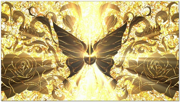金色蝴蝶动态视频素材