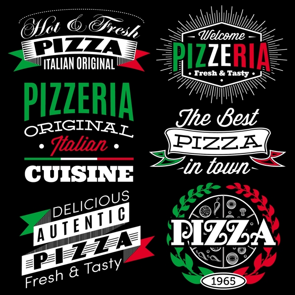 意大利披萨设计矢量