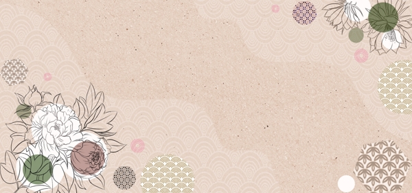 淡雅日式和风花卉花纹背景图片
