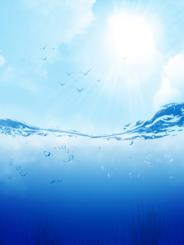 藍色水背景