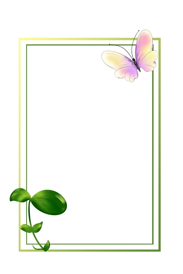 花蝴蝶边框手绘装饰边框