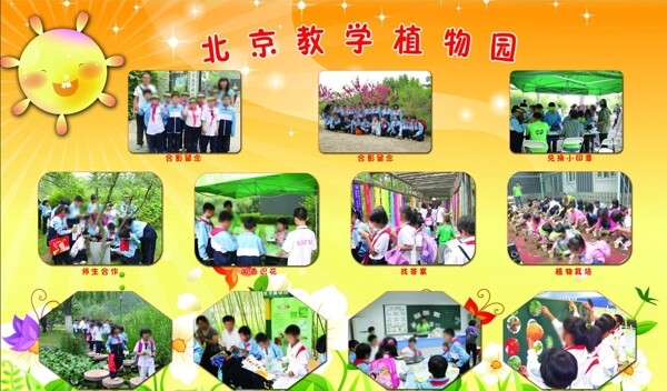 參觀教學(xué)植物園展板圖片
