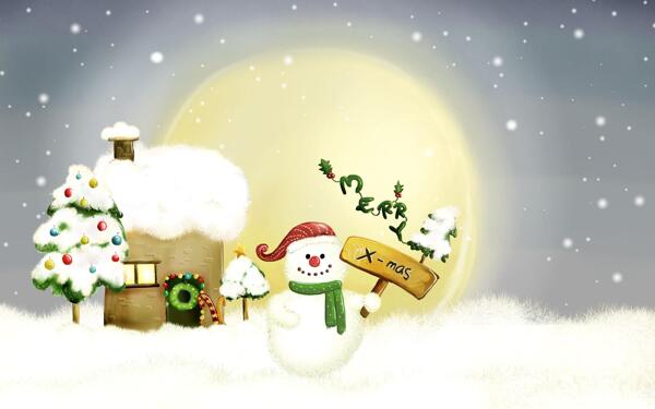 雪人插畫