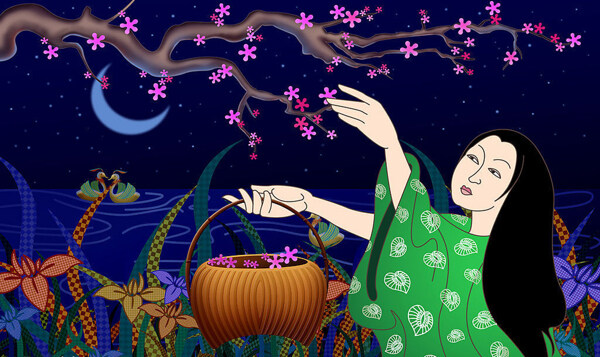 位圖插畫民族風(fēng)女人日本風(fēng)格免費(fèi)素材