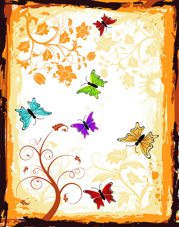 蝴蝶花纹素材背景