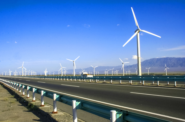 风力发电环保科技背景海报素材图片