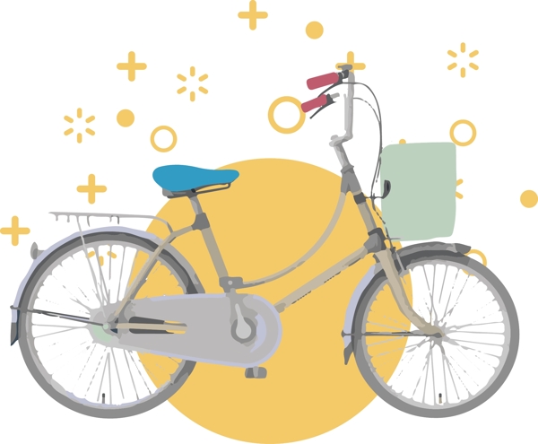 交通工具玩具自行车元素