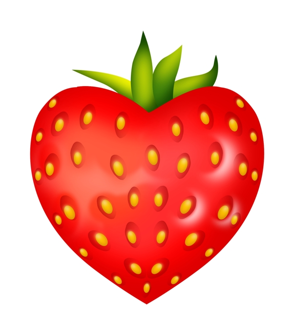 红色心形草莓插画