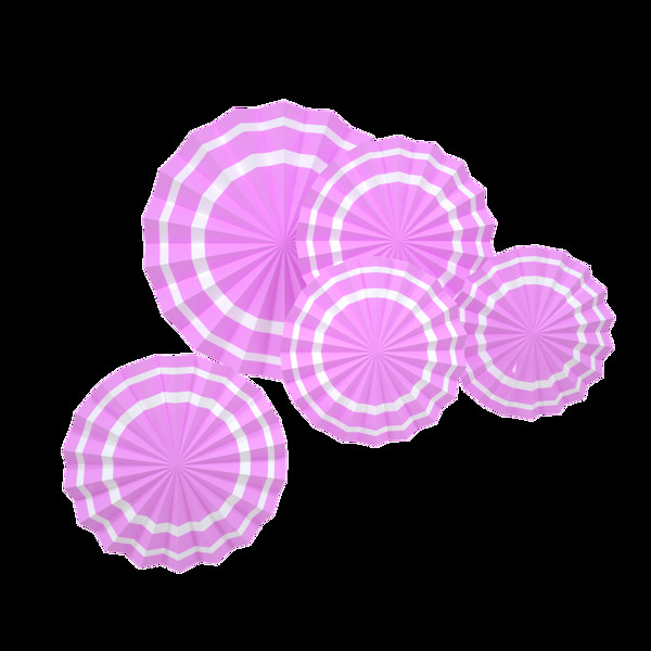 C4D粉色立体圆盘扇子情人节母亲节520电商装饰