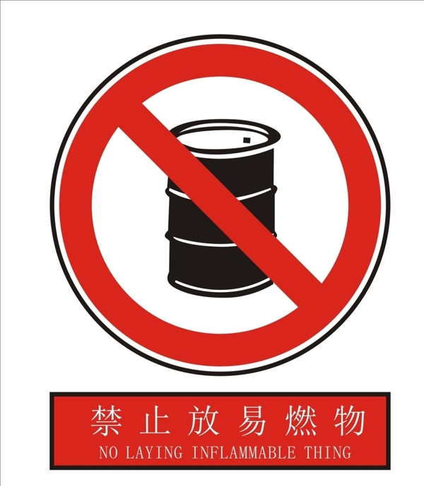 禁止放易燃物