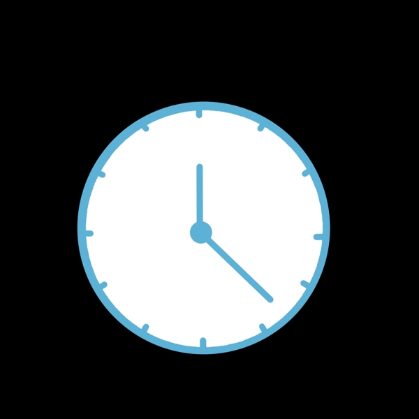 蓝色时钟样式图标