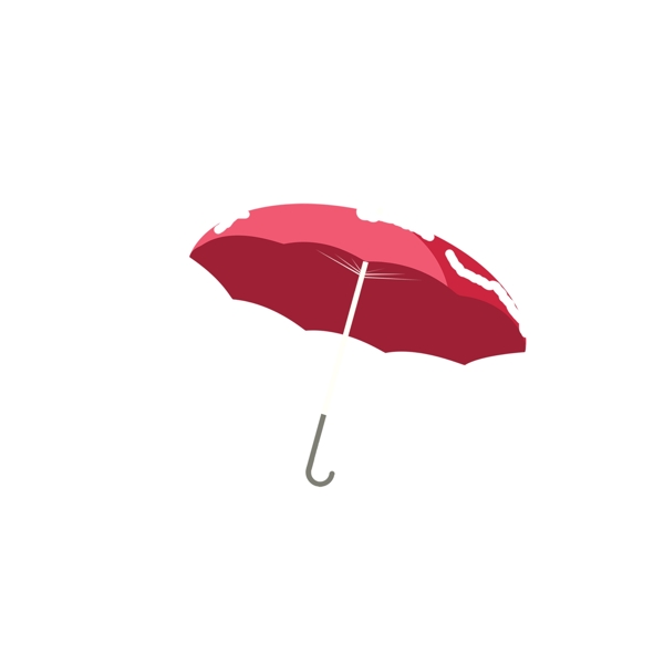 雪花覆盖的红色小伞设计