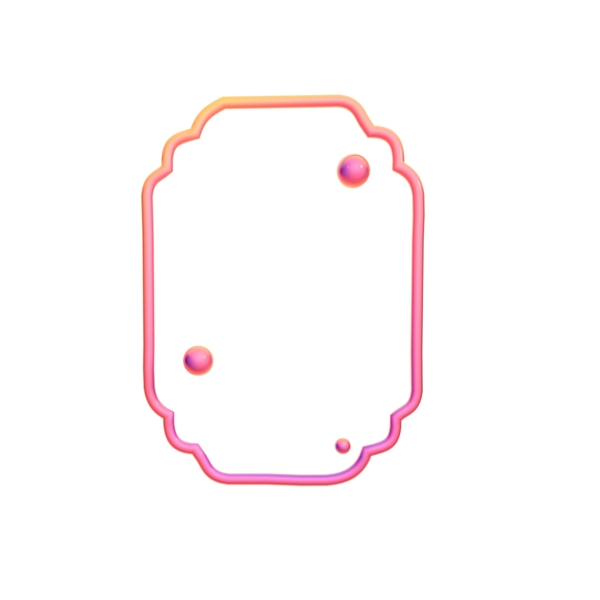 立体边框桃粉色C4D装饰