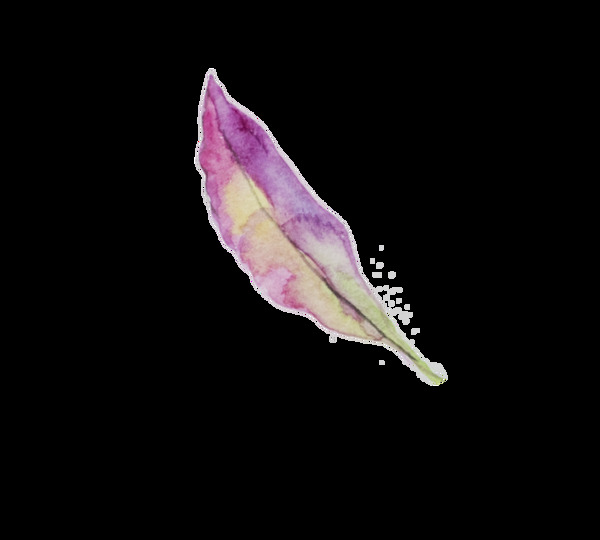 灿紫花叶透明装饰素材