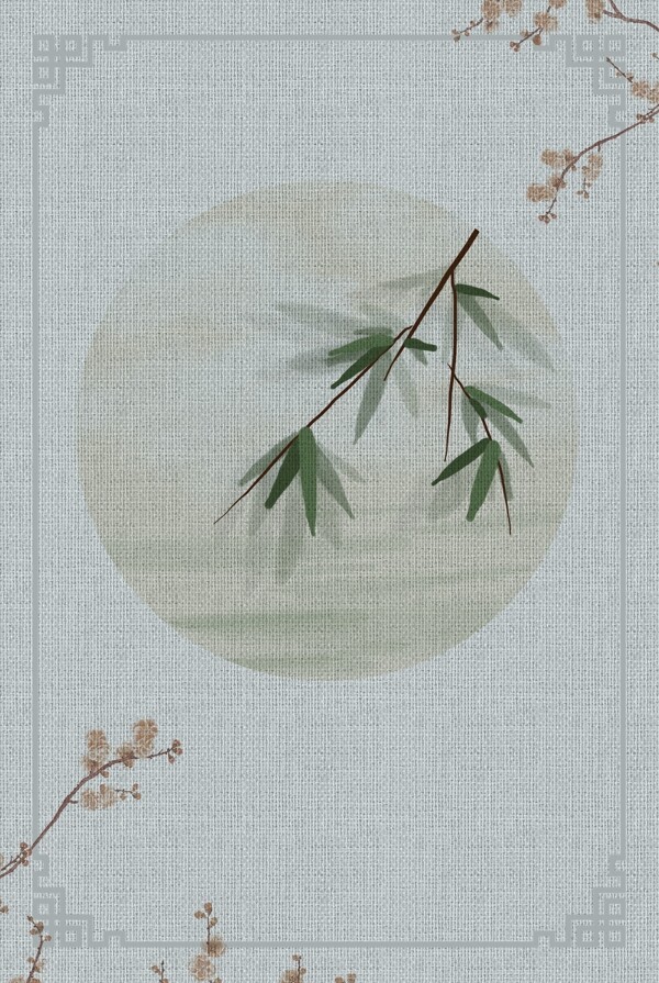 中国风花朵古典传统海报工笔画背景