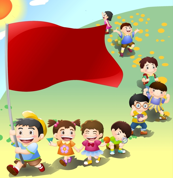 排隊的兒童圖片