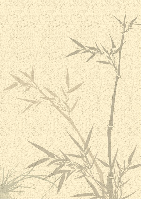 黄褐色墨水竹子质感花纹优雅海报背景