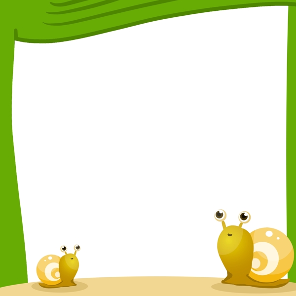 黄色的蜗牛边框插画