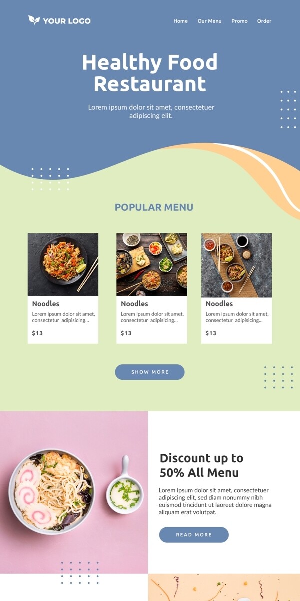 健康餐饮网页模板