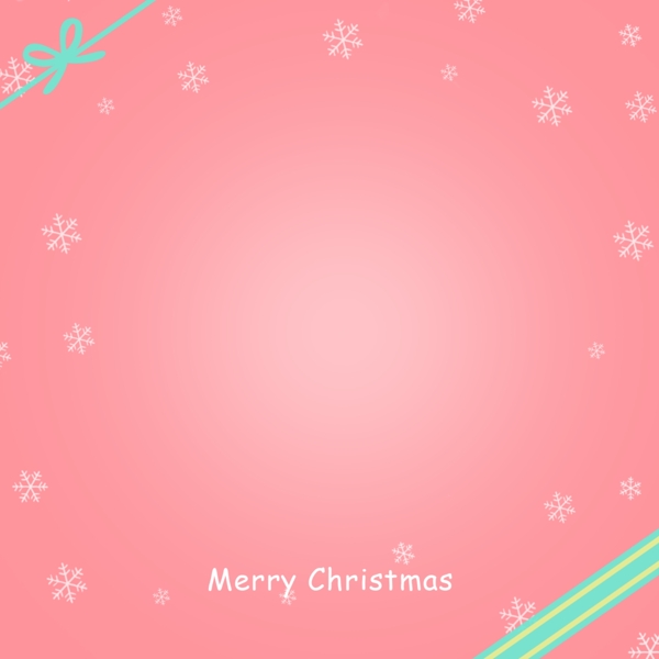 亮粉红色可爱的圣诞雪花浪漫背景