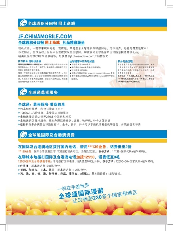 全球通85套餐單頁(yè)反圖片