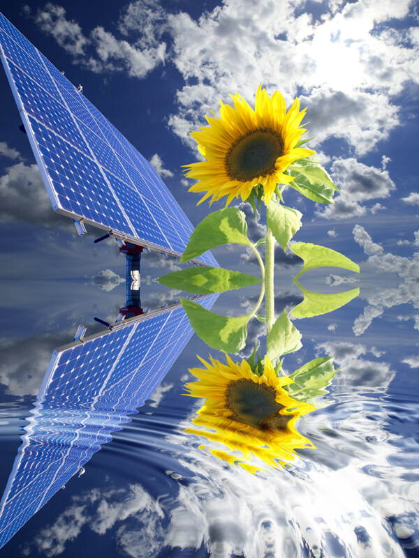 太阳能与向日葵创意图片