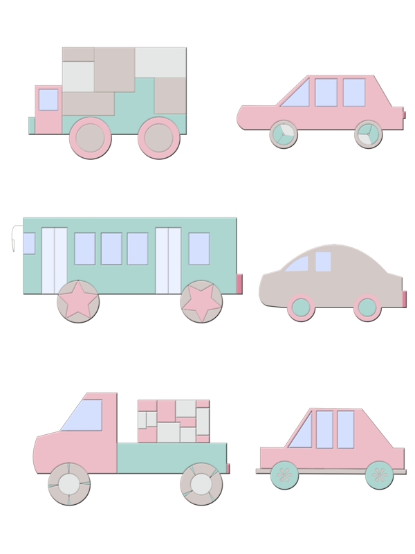 極簡(jiǎn)汽車(chē)可愛(ài)卡通元素可商用