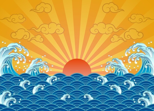 太陽(yáng)大海圖片