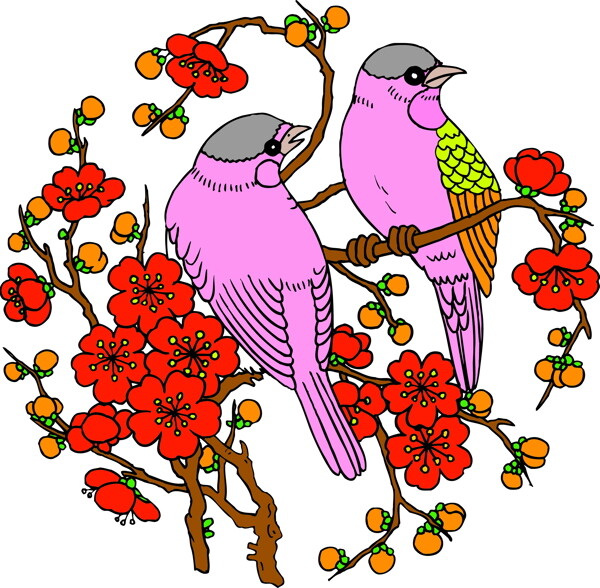 鳥(niǎo)獸吉祥插圖裝飾