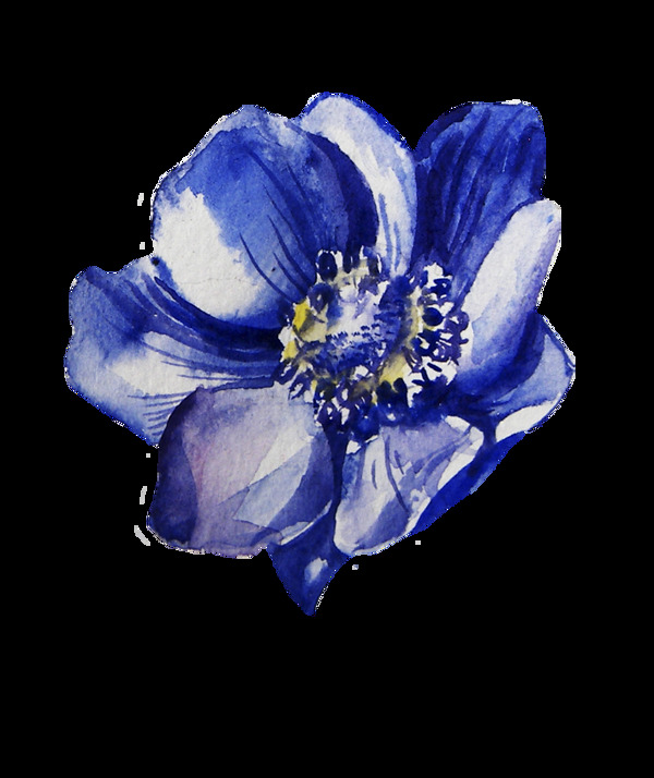 紫色水彩花