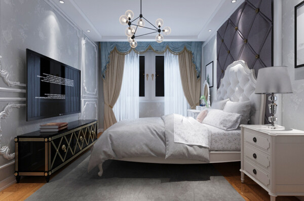 现代简约欧式卧室装饰装修效果图