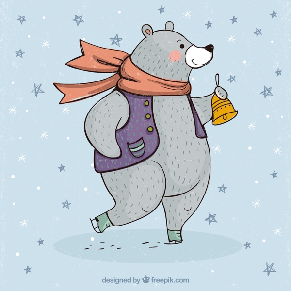 憨憨的卡通北极熊