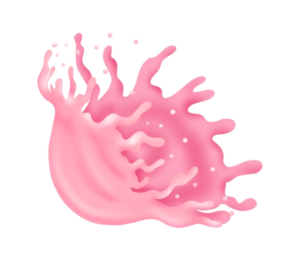 粉色飞溅的水团插画