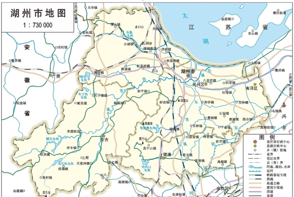 浙江省湖州市标准地图32K