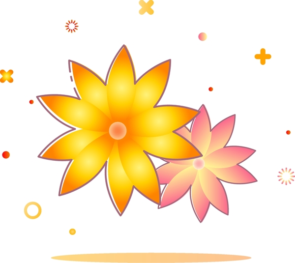 金色中秋節(jié)日桂花漸變矢量卡通MBE元素