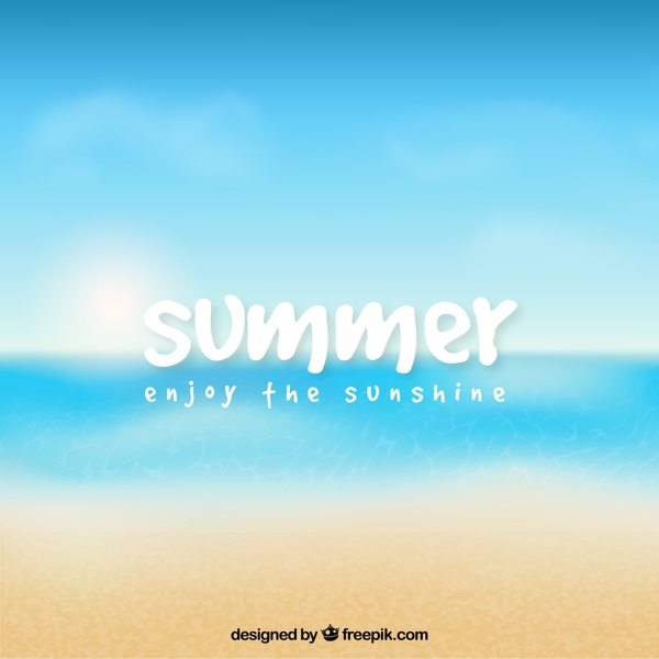 清新夏日海灘