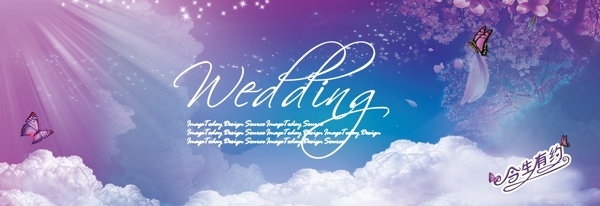 紫色浪漫婚礼背景图片