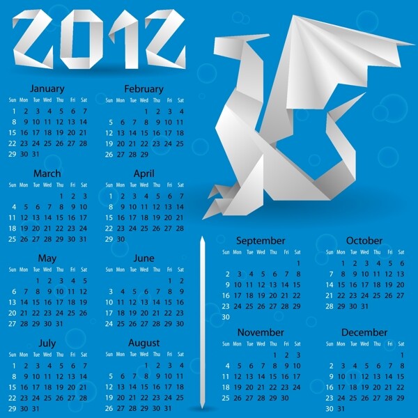 2012年年歷日歷掛歷