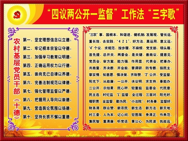 四議兩公開(kāi)展板圖片