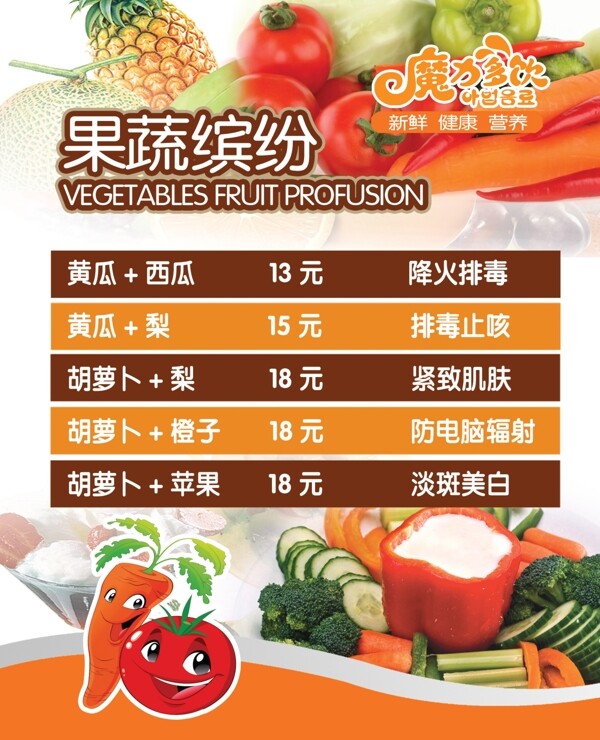 果汁飲品菜單圖片