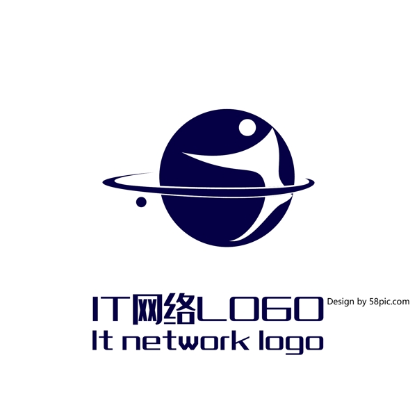原创创意简约星球小人IT网络LOGO标志