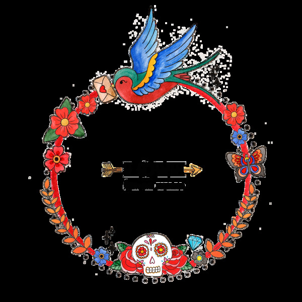 明信片花環(huán)裝飾素材