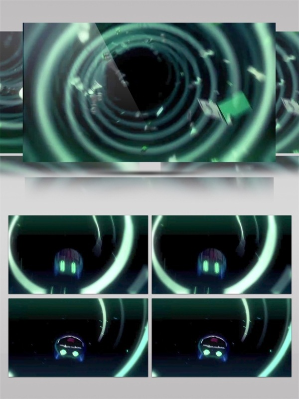 迷踪绿光隧道高清视频素材