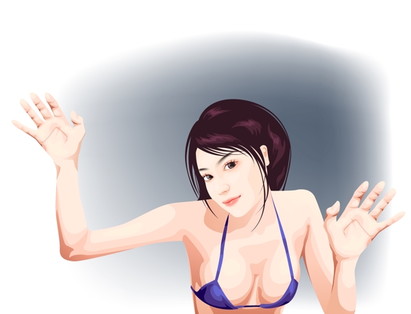 插畫時(shí)尚美女百態(tài)美女圖片